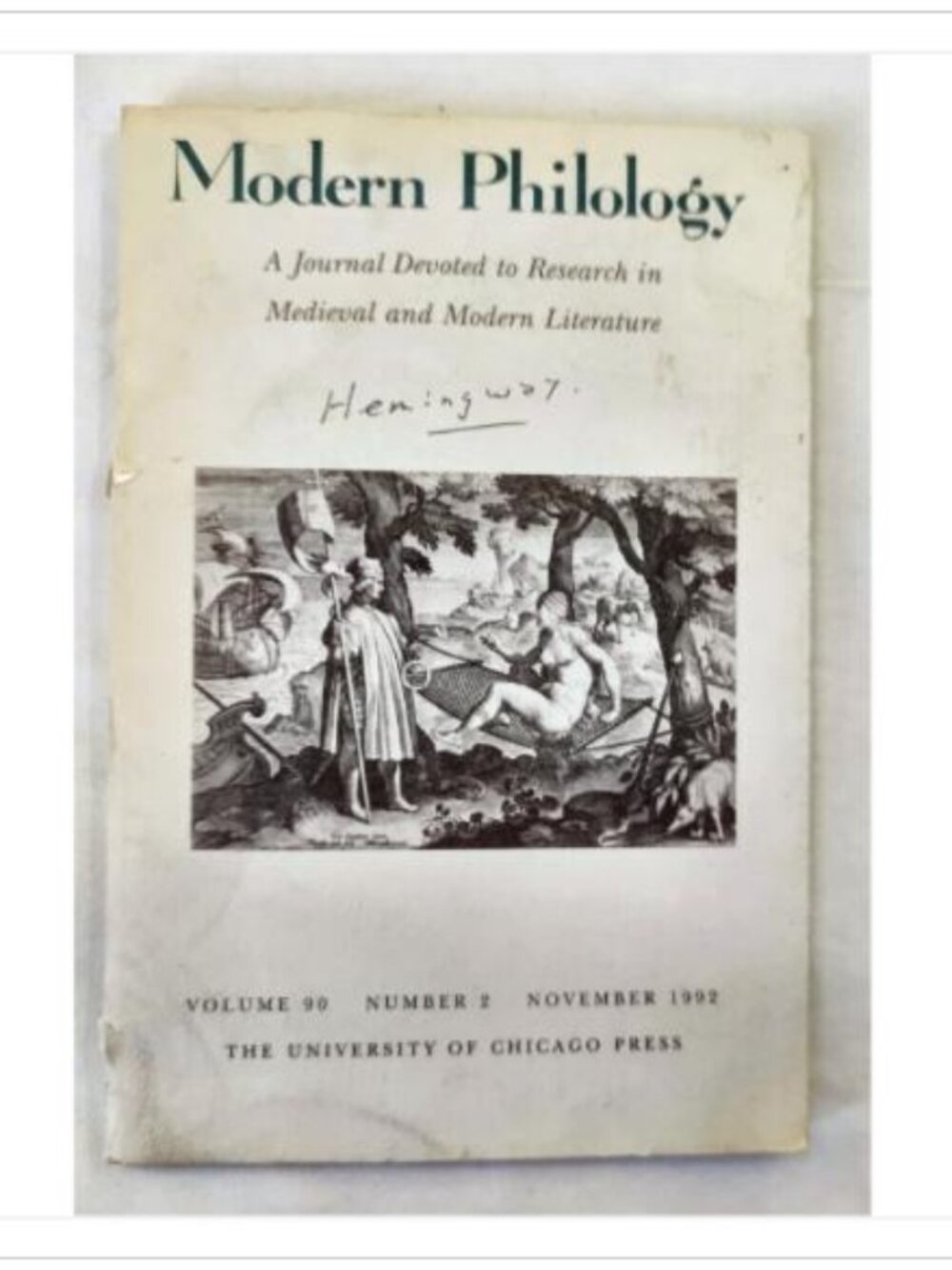 Modern Philology Journal Medieval Modern Literature Vol 90 No 2 1992 1992 PB
